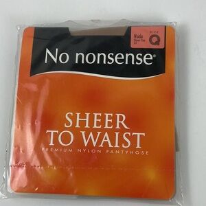 No Nonsense Sheer to Waist Nude Nylon Pantyhose Size Q